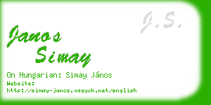 janos simay business card