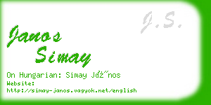 janos simay business card